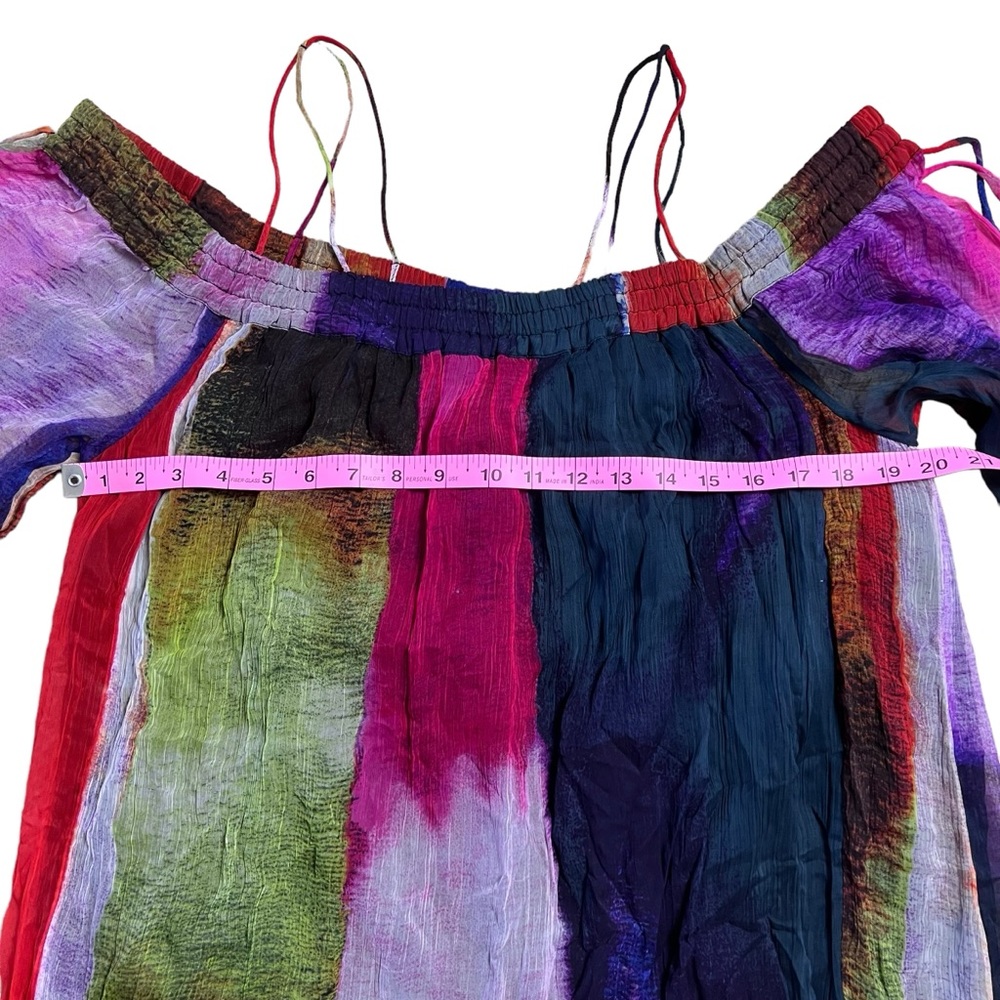 Floreat x Anthropologie Off The Shoulder Watercolor Mini Dress, Size Large - Picture 5 of 14